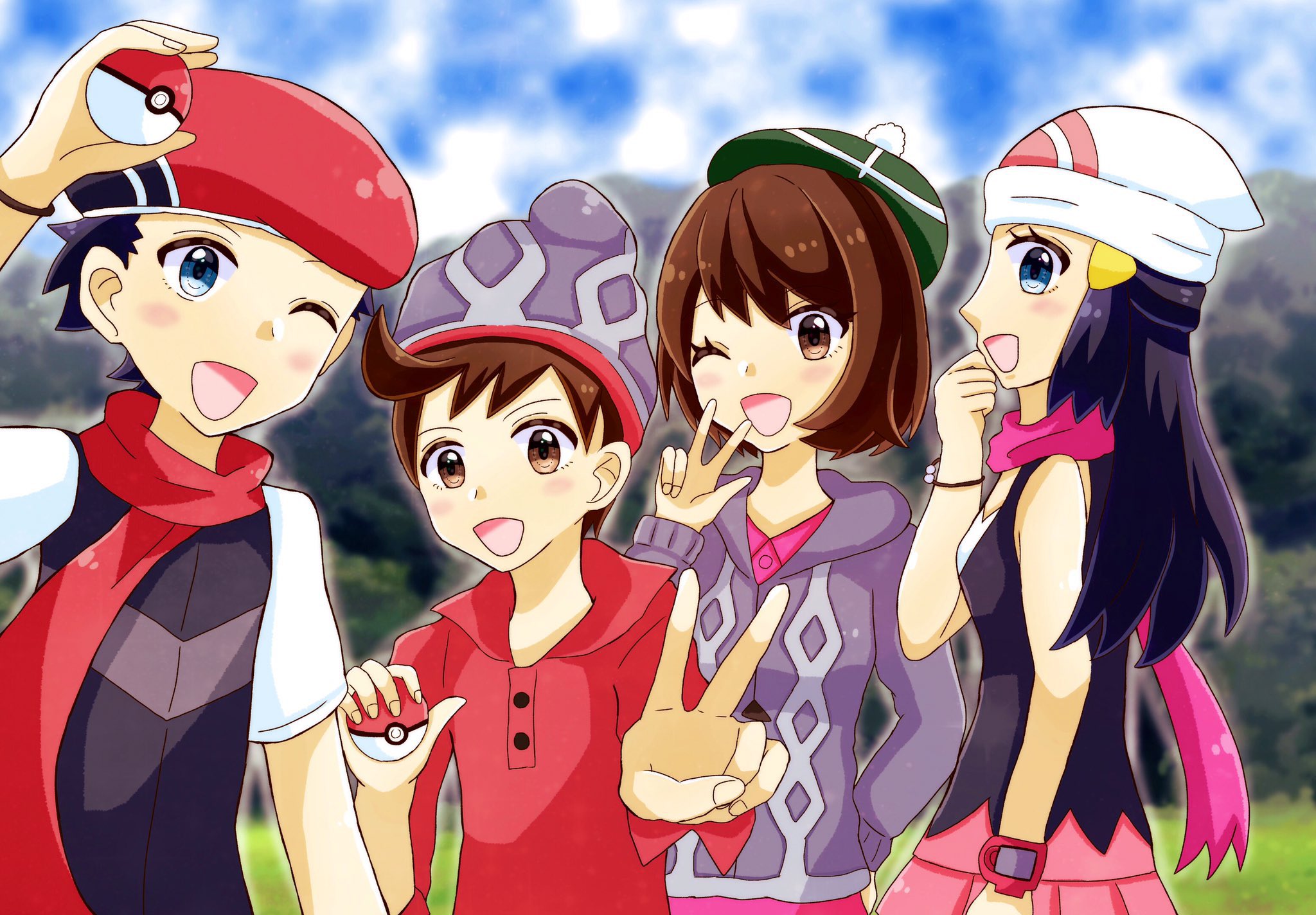 来夢 ガラルとシンオウの主人公 コウキ マサル ユウリ ヒカリ ポケモンイラスト Pokemon ポケモン T Co 8fggkqdxoc Twitter