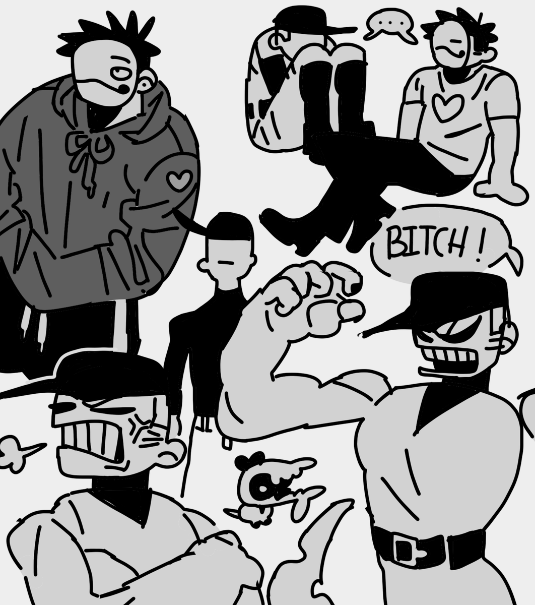 sorry I can't really offer much art since I'm busy with other things so have these silly doodles instead