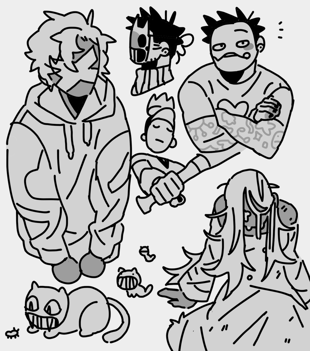 sorry I can't really offer much art since I'm busy with other things so have these silly doodles instead
