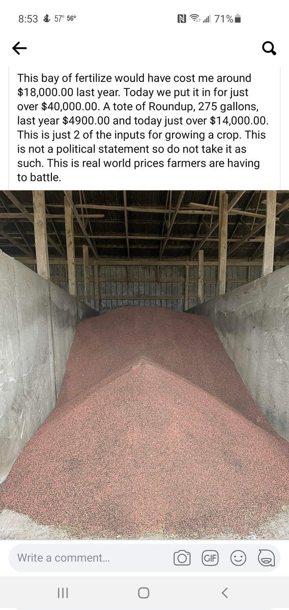 mikegntn's tweet photo. Saw this on facebook, and felt it was worth sharing.  Get ready, either food prices are going to skyrocket, or farmers are going to go bankrupt. https://t.co/1m0ecDGqMj