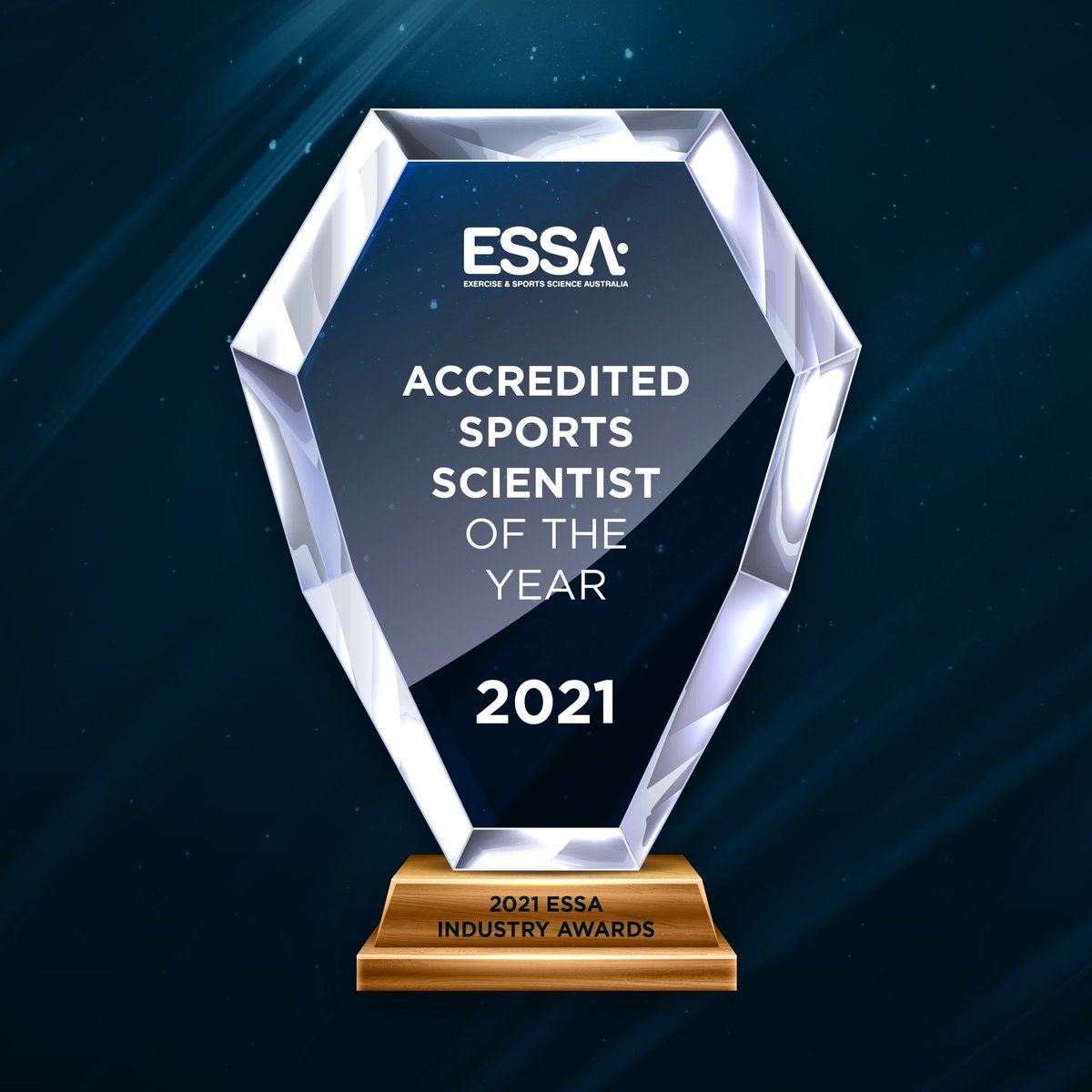 I am honoured to have been named <a href="/ESSA_NEWS/">ESSA</a> Accredited Sports Scientist of the year for 2021.

A successful and challenging year.

A huge thank you to the swimmers, coaches, the team at the <a href="/QldAcademySport/">Queensland Academy of Sport</a> and my wonderful family for enabling me to do my best work this year.