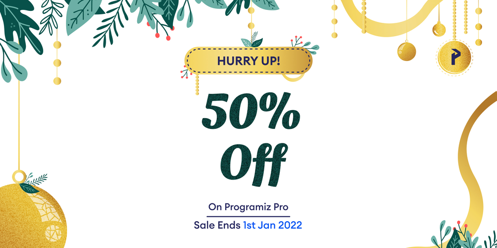 programiz's tweet image. Christmas is over but our sale is still running! You still have 2 more days to sign up to Programiz Pro for 50% off and #LevelUpYourCoding skills.
Hurry up and subscribe now 🏃
Link: bit.ly/3etBbZP
#programiz #programizpro #newyear#sale