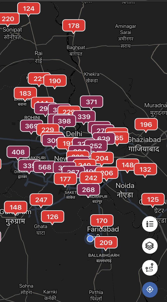 After a relief of 3 days, the #AirQualityIndex for most part of #Delhi NCR is over 250, which is in very unhealthy category.

For live #AQI of your location, download SkymetAQI app: apps.apple.com/us/app/skymeta…

<a href="/JATINSKYMET/">Jatin Singh</a> <a href="/Mpalawat/">Mahesh Palawat</a> <a href="/SkymetWeather/">Skymet</a> #DelhiPollution #DelhiAirPollution