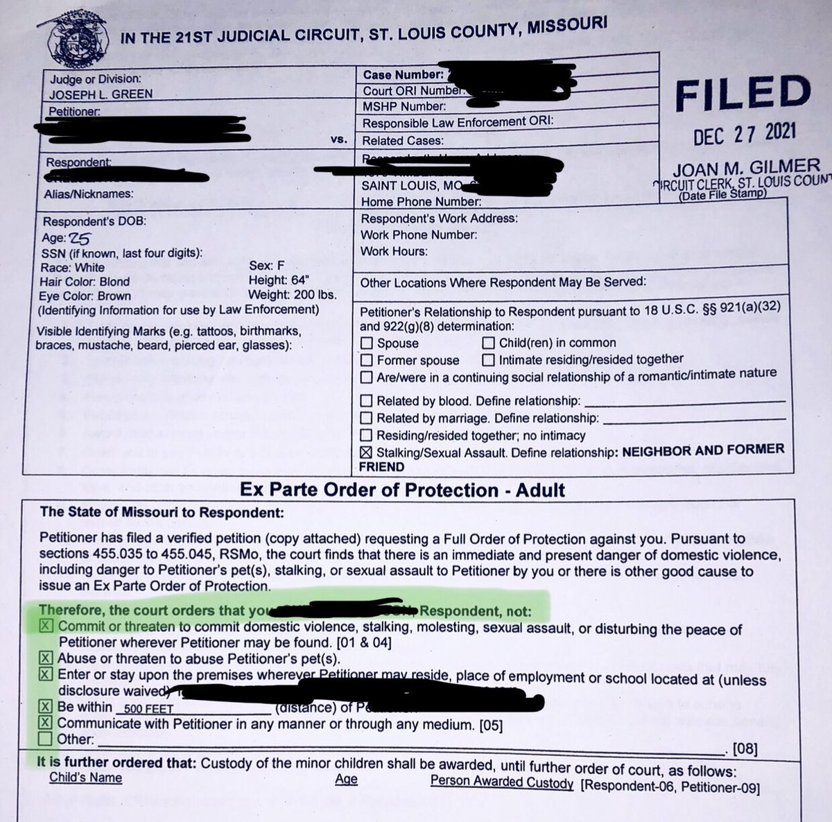 MandyQuietly's tweet photo. @MollyColorgreen Oh btw ex parte #OrderOfProtection #RestrainingOrder was GRANTED and she is being EVICTED https://t.co/UMpqYJAUT4