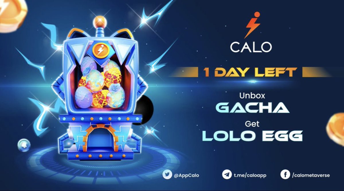 📢don't forget🤔
Gacha Box sale day is coming round very quick 🎉🎉🎉🎉
✅ Only 600 boxes available
⏰Time: 3pm Dec 30th - 3pm Dec 31st, 2021 UTC
💥 Set your alarm as you can't miss this.
#CoinLAB @AppCalo