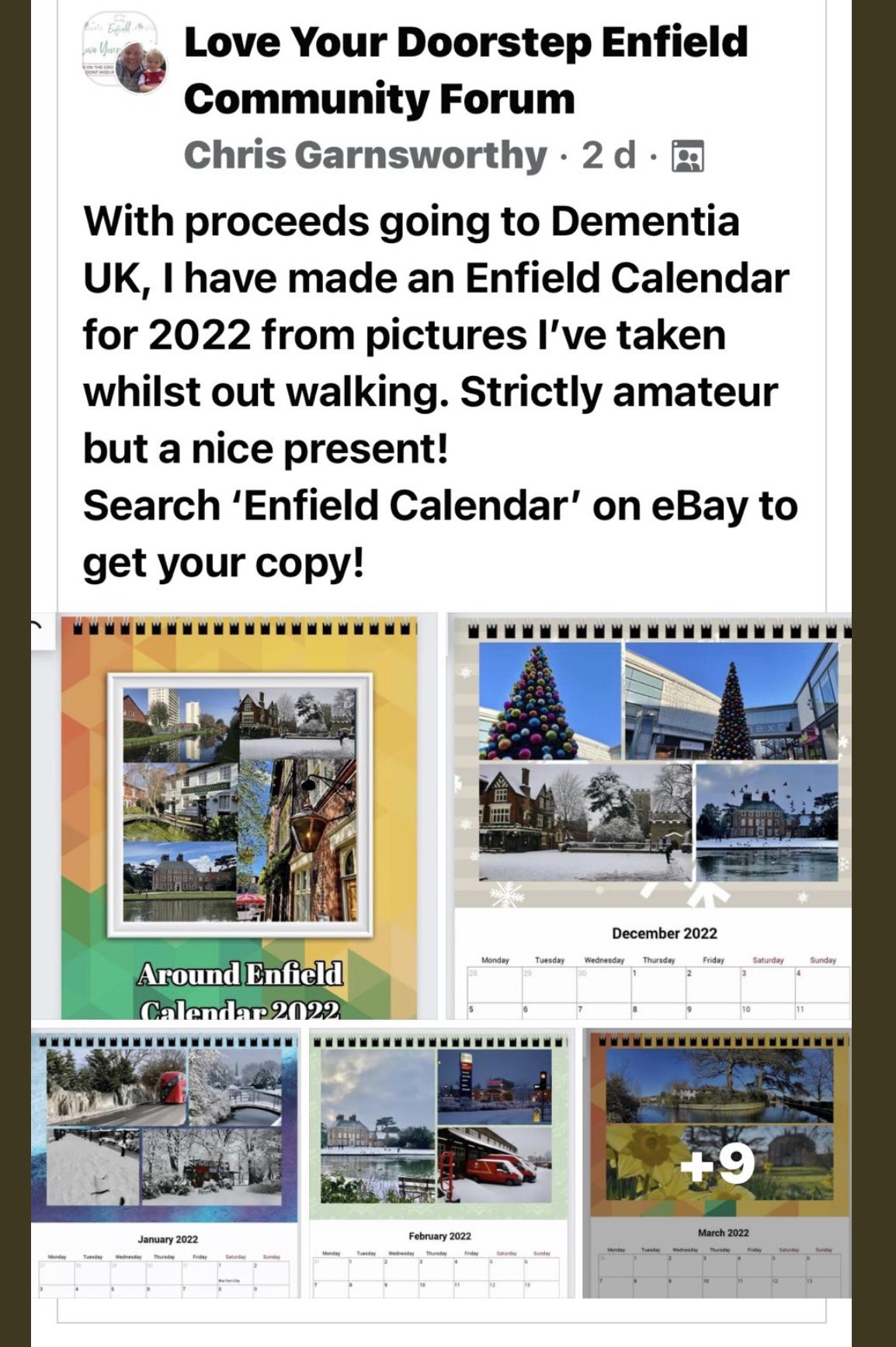 Chris Garnsworthy On Twitter: "If You Would Like A Calendar Packed With Pictures From Around #Enfield, There Are Just 13 Left, Please Message Me Or Go To Ebay & Search 'Enfield Calendar'