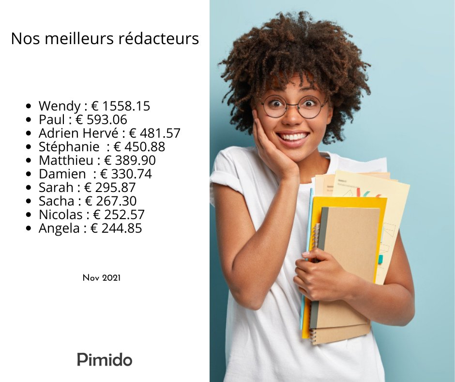 EtudesAnalyses's tweet photo. Bravo Wendy ! + de 1550 euros gagnés en novembre 💲💲
💪 Elle publie ses docs
💪 Elle rédige des docs à la demande
👉 https://t.co/F69FFFmNK6

#pimido #etudiant #planetudiant https://t.co/Je7hnbeEeO