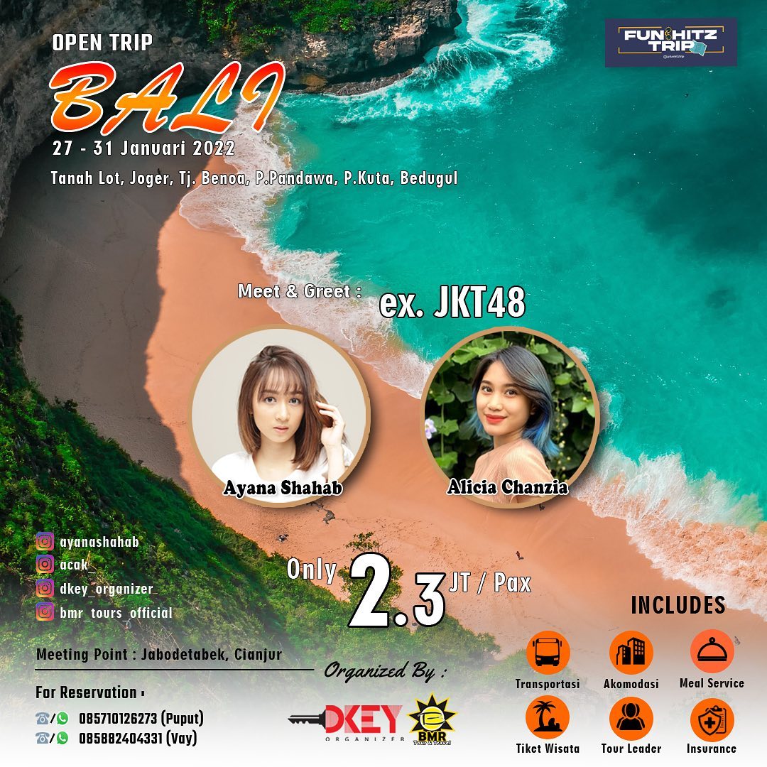 Achanation_INA's tweet photo. *Iklan Layanan Masyarakat*

Ada yang kangen sama bu boss @ayanashb0306 ??
Ada kesempatan untuk bisa liburan bareng bu boss nih, cek info detail nya di foto ya 🙂🙂
Kapan lagi bisa liburan bareng bu boss kan? Bareng juga sama mbak @acakacakan 
Grab it fast, ini terbatas soalnya 👍 https://t.co/zqNDwa9itJ