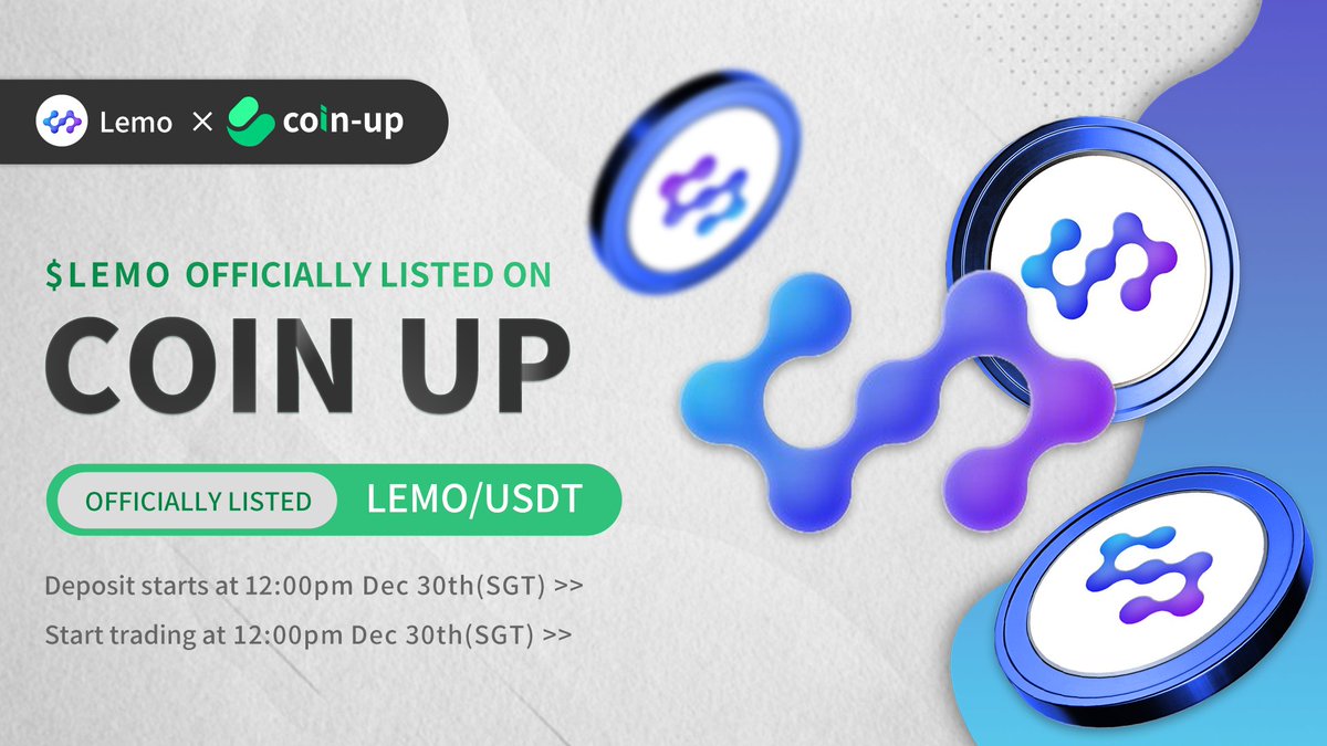 CoinUpOfficials's tweet photo. 🔥🚀NEWToken #listing
🪙 $LEMO has been listed on #CoinUp
@LemoChain
A pioneer public blockchain to upgrade your membership rewards system.
📈Start trading at 12pm, Dec 30th(SGT)
👉Trade on: https://t.co/ccWwzHrSq7
#GameFi #LEMO #BSC #ETH #IDO #NFTs #Blockchain #lemochain https://t.co/ao0IjdJK25