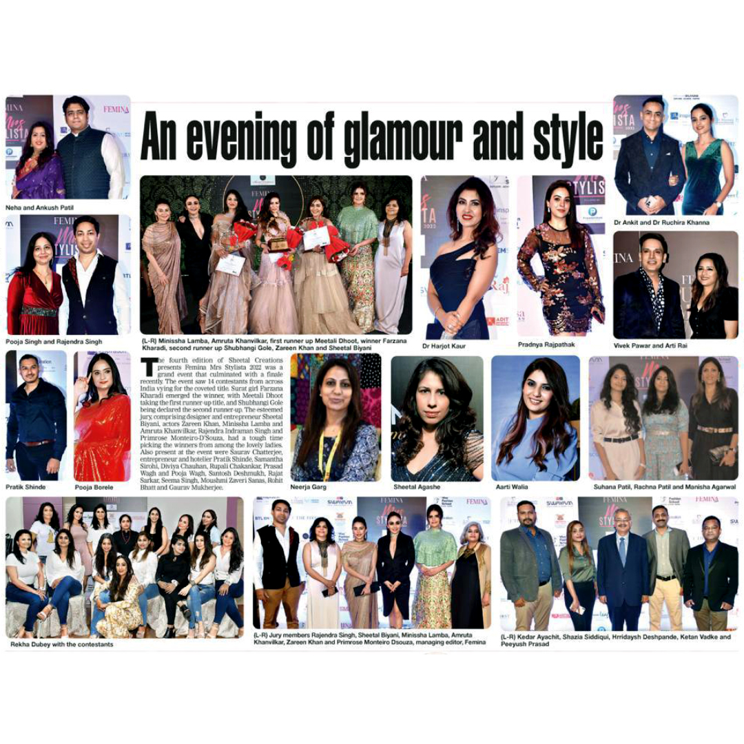 DInspirationC's tweet photo. An Evening of #Glamour and #Style

With the glamorous evening, #FeminaIndia recently witnessed the finale of #MrsStylista2022. The event saw 14 contestants all over India. Aspiring all the 14 contestants Ms. Farzana Kharadi emerged as the title winner.
@FeminaIndia https://t.co/5ebYs7STX9