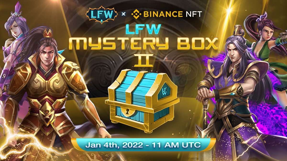 Legend_LFW's tweet photo. 🎉 BIG NEWS ANNOUNCEMENT: @Legend_LFW x @TheBinanceNFT

🔥 Last chance to own #LFW Legend NFTs before the game launch.
Jan 4th, 2022, coming in LFW Mystery Box II on #Binance NFT.

Limited. Exclusive. One-time-offer. 🚀🚀🚀 https://t.co/3fv2mHnUHA