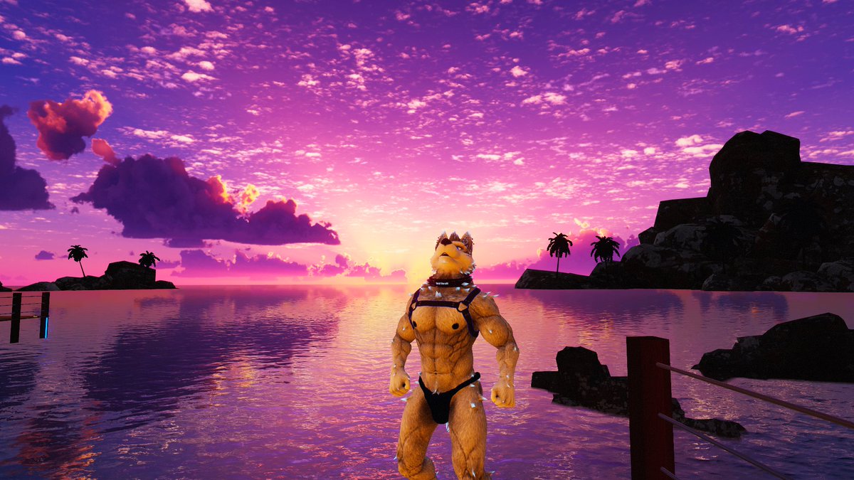WolfBandit84's tweet photo. Howls at the sunset. Woof #wolfvr #vrwolf #vrfurry #vrchat https://t.co/aAWfyzN2Y6