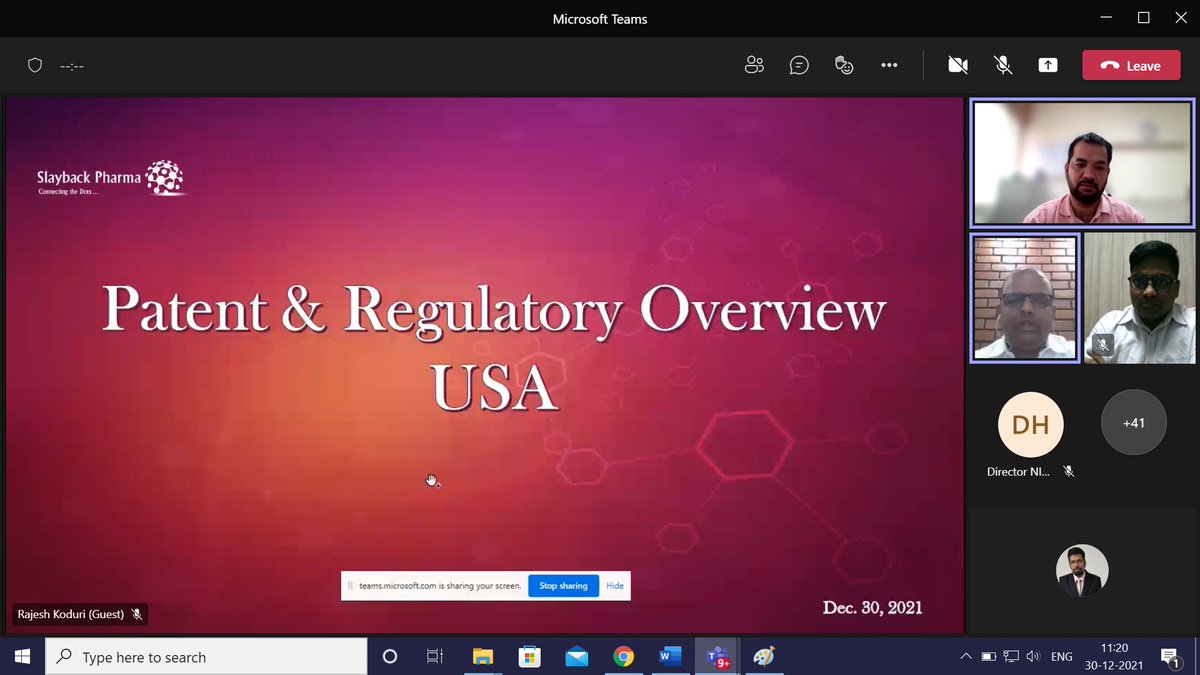 NIPERHyd's tweet photo. #AzadiKaAmritMahotsav
Glimpses of one-day #OnlineWebinar on #IntroductoryCourse of International #Patent Regimes for #MSMEs, #Startups, Industry #Professionals and #Students
@Pharmadept @mansukhmandviya @OfficeOf_MM @bhagwantkhuba @AmritMahotsav @rajneeshtingal @satishkreddy https://t.co/X45l7geiew