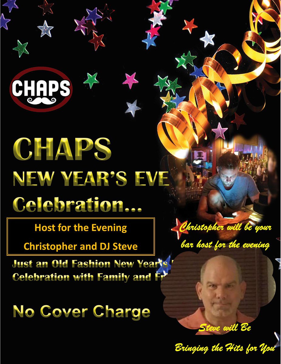 ChapsDiveBar's tweet photo. Chris and Steve have planned a great New Years Eve Bash for y’all. https://t.co/xdSH1buLgO