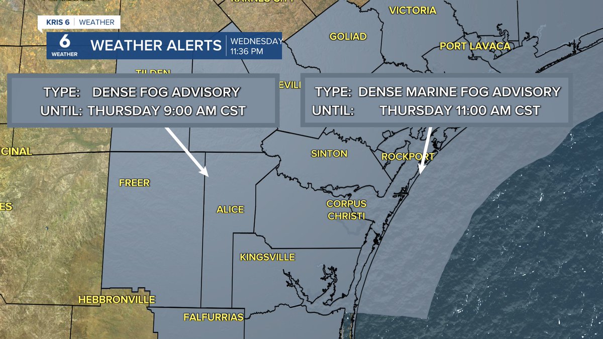 From Dale Nelson: A dense fog advisory is now in effect. Allow extra time to get to your destination. #CCWX