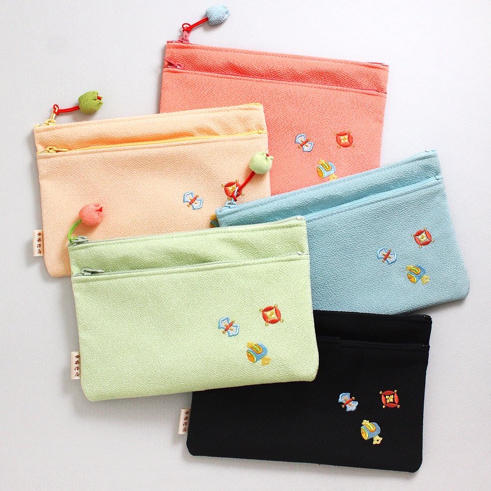 最大15%OFFクーポン 井澤屋 ちりめん刺繍バッグ & 小物 計6点 和装用