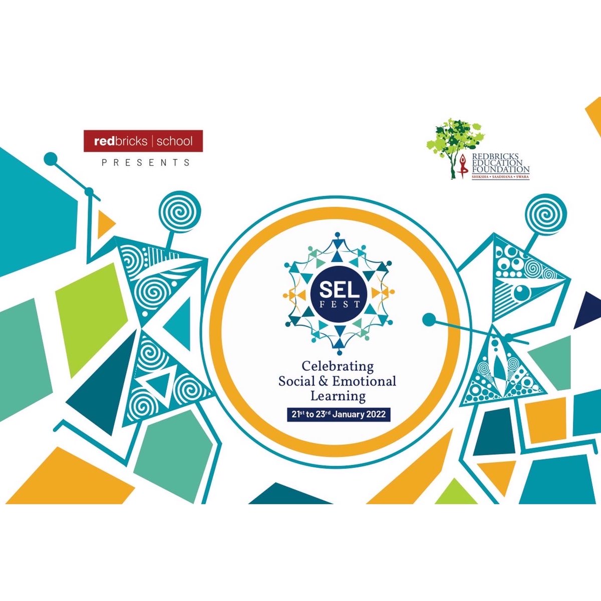 Redbricks's tweet photo. SEL Fest 2022 !! 

Know more and register for the event :
https://t.co/rktxKHtCmU… 

We at Redbricks School proudly present our first fully virtual event happening from the 21st of January to the 23rd of January 2022. 

#redbricksfoundation #education #RBSforSEL https://t.co/c4iYKsoUnB