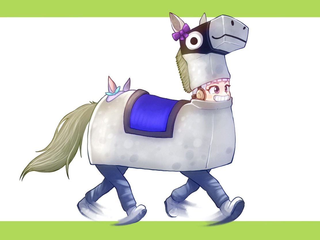 gold ship (umamusume) tail horse tail horse ears horse girl animal ears purple bow bow  illustration images