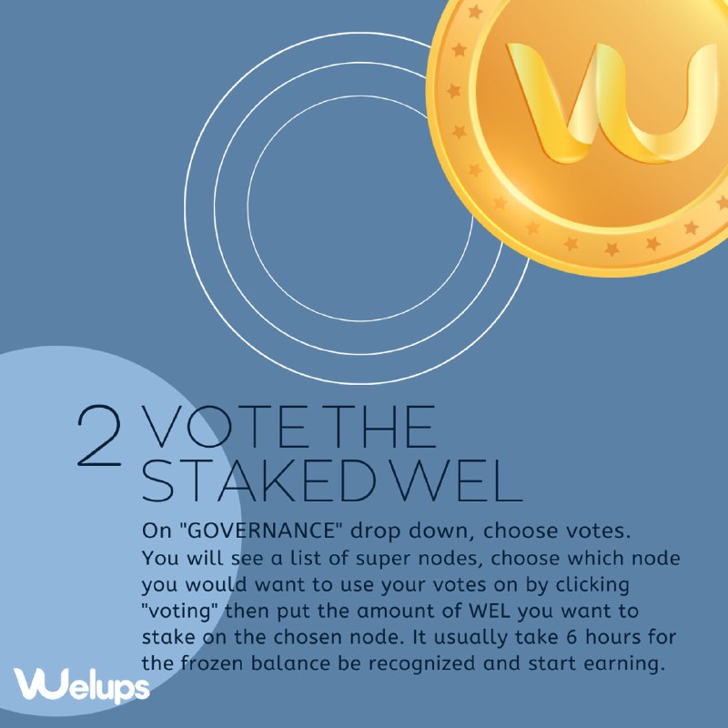 WelupsA's tweet photo. Follow these steps to earn more WEL.
FREEZE, VOTE and then WITHDRAW on https://t.co/dWIoTy7ohH. 

#WEL to the moon
#WELUPS https://t.co/GYJKe0tI8J
#Listing on 3 international Exchanges - LBank, Latoken &amp; https://t.co/8RrcVo7WeY. https://t.co/KyxVGBIPCs
