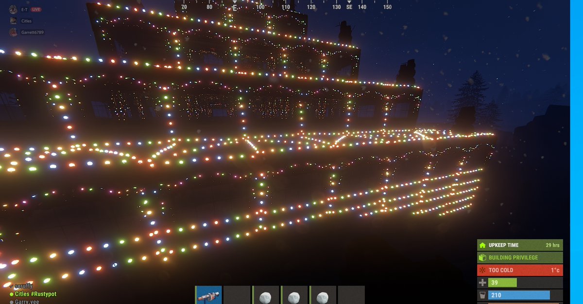 powerhausgg's tweet image. Merry #Rustmas from #POWERHAUS! Our Christmas Tree Base is still up and strong on Spoonkid 2x Quad Server, come check it out! Grid R15.  Next wipe we go bigger and better, v2.0 otw! Citles/Scruffy/ET/Gary.vee team. #Rustmas2021