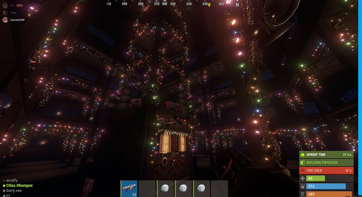 powerhausgg's tweet image. Merry #Rustmas from #POWERHAUS! Our Christmas Tree Base is still up and strong on Spoonkid 2x Quad Server, come check it out! Grid R15.  Next wipe we go bigger and better, v2.0 otw! Citles/Scruffy/ET/Gary.vee team. #Rustmas2021