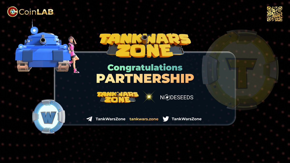 📢Partnership news
 <a href="/TankWarsZone/">Tankwars.zone</a> &amp; <a href="/nodeseeds/">Nodeseeds</a> are now partners 🎉
- #Nodeseeds aims to offer normal buyers special investment options.
👉For me this will really help the project to keep growing stronger.

#CoinLAB