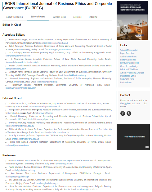 BOHR_BIJBECG's tweet photo. We are warm welcoming you for submitting articles relating to BOHR International Journal of Business Ethics and Corporate Governance (BIJBECG), which is 100% Open Access peer-reviewed Journal. https://t.co/L8Nm5RKnIS