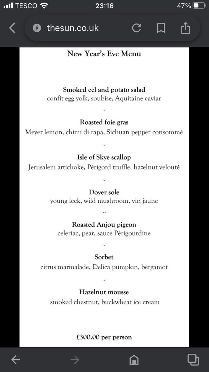 Gordon Ramsay’s new year menu….. https://t.co/bJvR4Qf7xn
