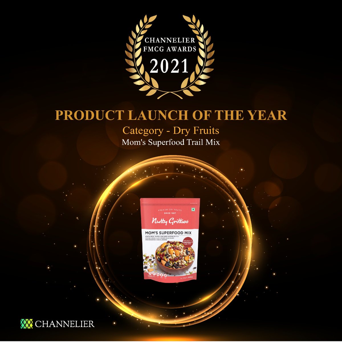 nuttygritties's tweet photo. With immense delight and pride in our hearts, we have an announcement to make📢

Our best selling Mom’s Superfood Mix has marked its name as Product launch of the year in the Dry Fruits Category #FMCGawards🏆by @Channelier 

@dinika_bhatia 

#ProductLaunchOfTheYear https://t.co/5b0xUc2Gee