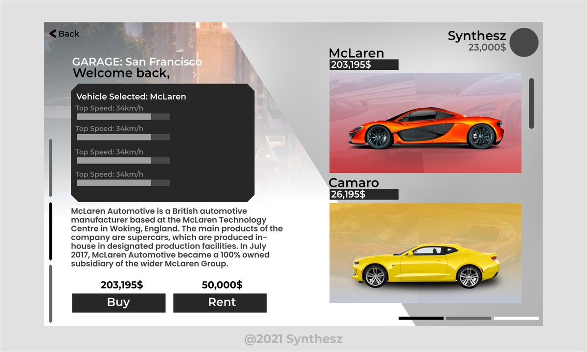 Car garage GUI for our game <a href="/s0urceware/">Sourceware</a> 

#RobloxDev #RobloxUI #Roblox
