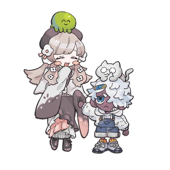 🐙🌸きょーだい🐻🐱
#ねこずし絵 #まこまぐあーと #がぶらーと 
