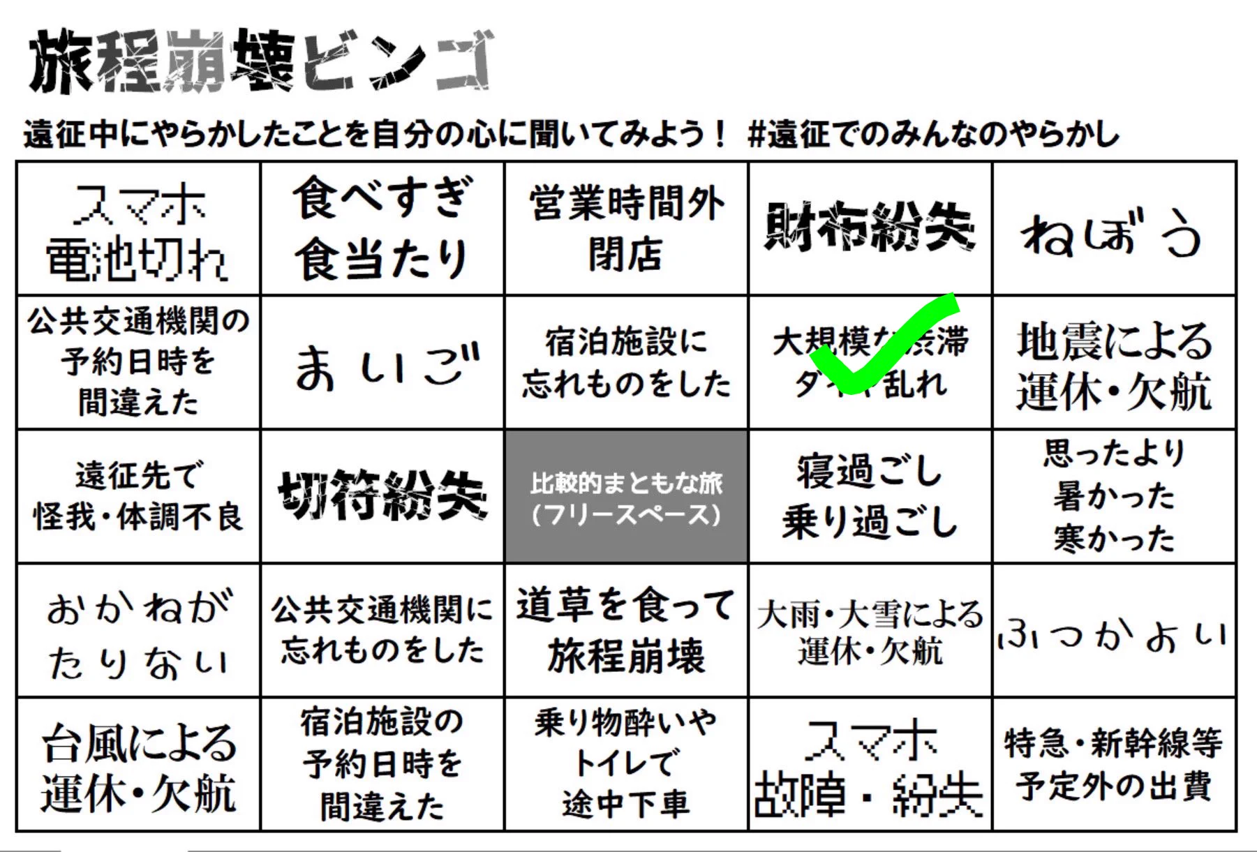 @Nauti_st 人身事故で列車の遅れ、とかはありました。。。
あとは、ないですね。
備えあれば憂いなし、がモットーですから。忘れ物とかは普段からしたことないので😎 