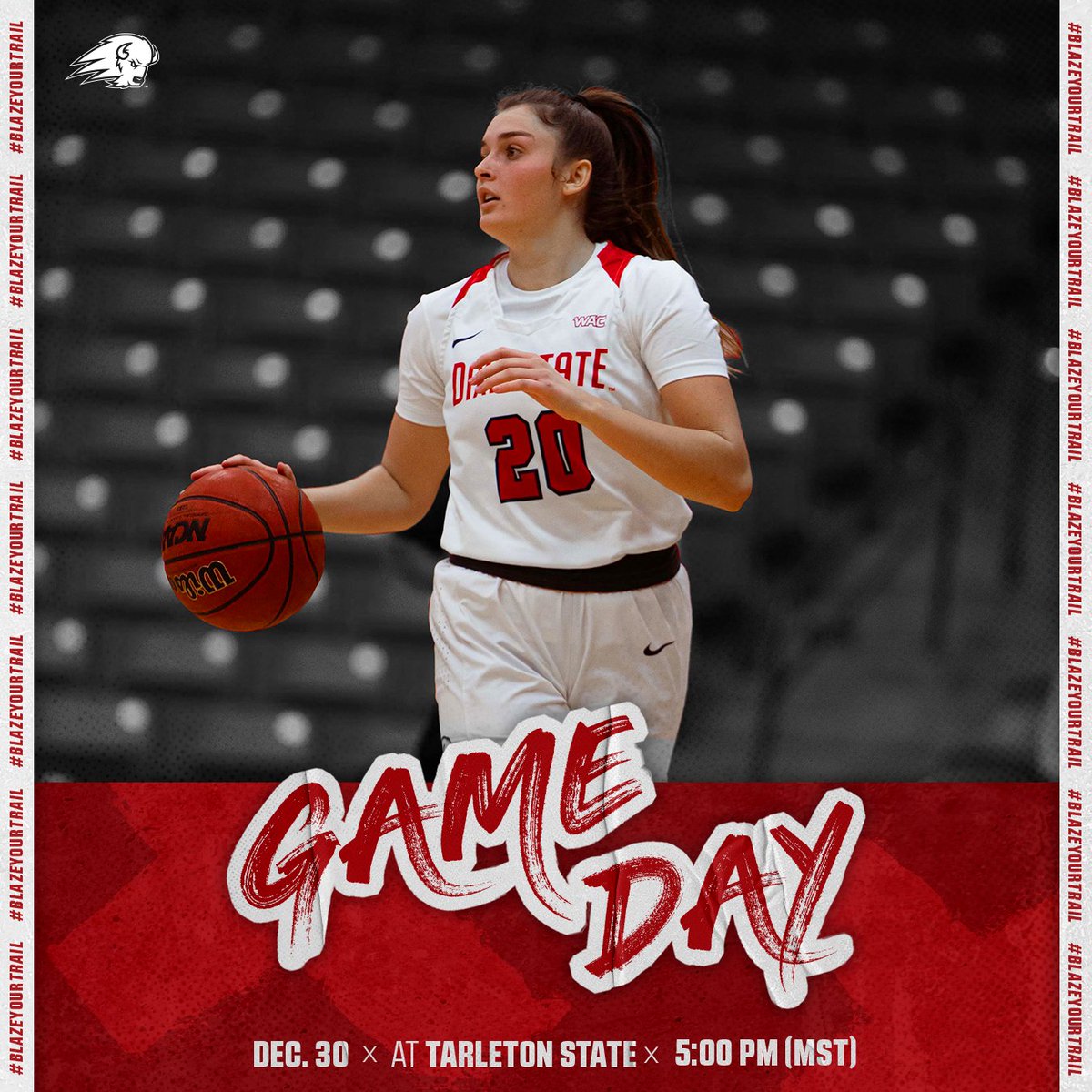 🔴 GAME DAY 🔴
🏀 - <a href="/tarletonwbb/">Tarleton State Women's Basketball</a> 
⏰ - 5 p.m. MST 
💻 - es.pn/3sIqRpi
📈 - bit.ly/3FHWbrM
#DixieBlazers | #WeAreONE | #WAChoops | #WACwbb