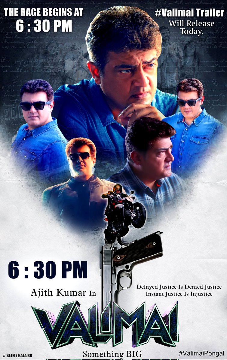 karthik58997916's tweet photo. EC: @RkSelfie
Finally, the wait is over. 
#ValimaiTrailer comes your way today at 6:30 PM😎. 
#Valimai
PS: KEEP YOUR EARPHONES HANDY!

#AjithKumar #HVinoth @thisisysr @BayViewProjOffl @sureshchandraa @vigneshshivN @sidsriram @SonyMusicSouth #NiravShah https://t.co/x156Qi18v6