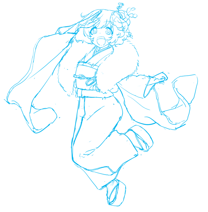 少し整えた これ下書きで線画入れるかー 