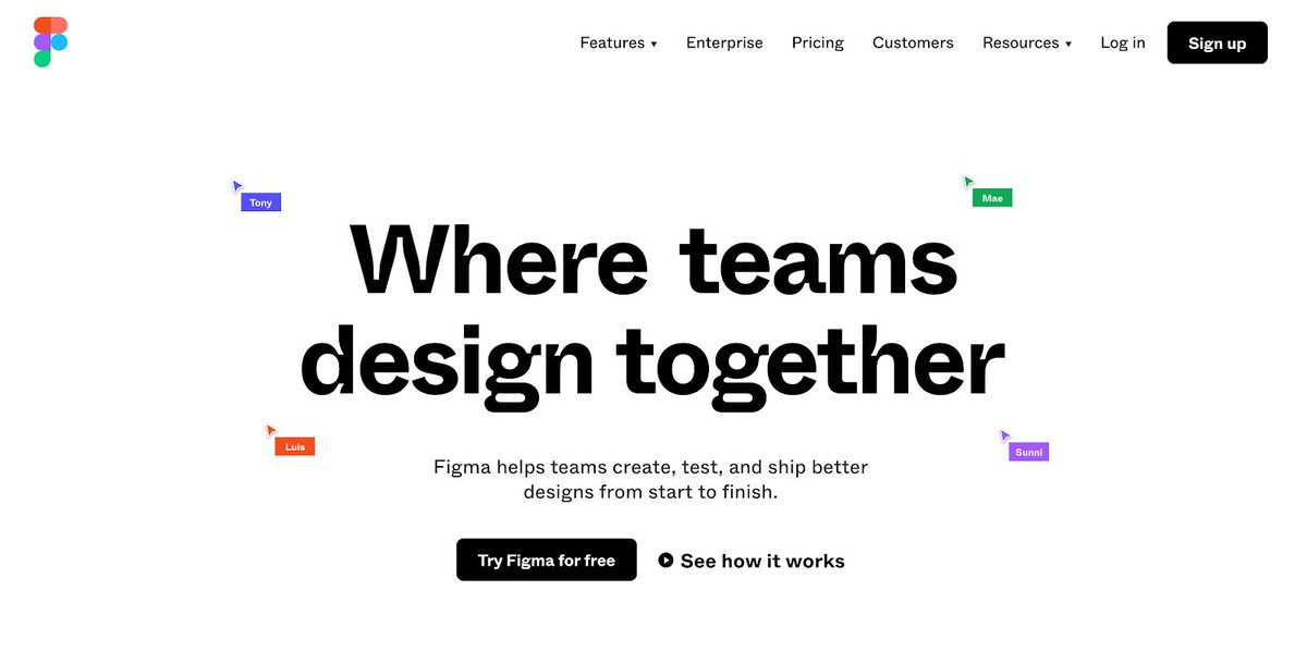 Figma: Best platform for real time designers, basically it's Google docs but for designing.