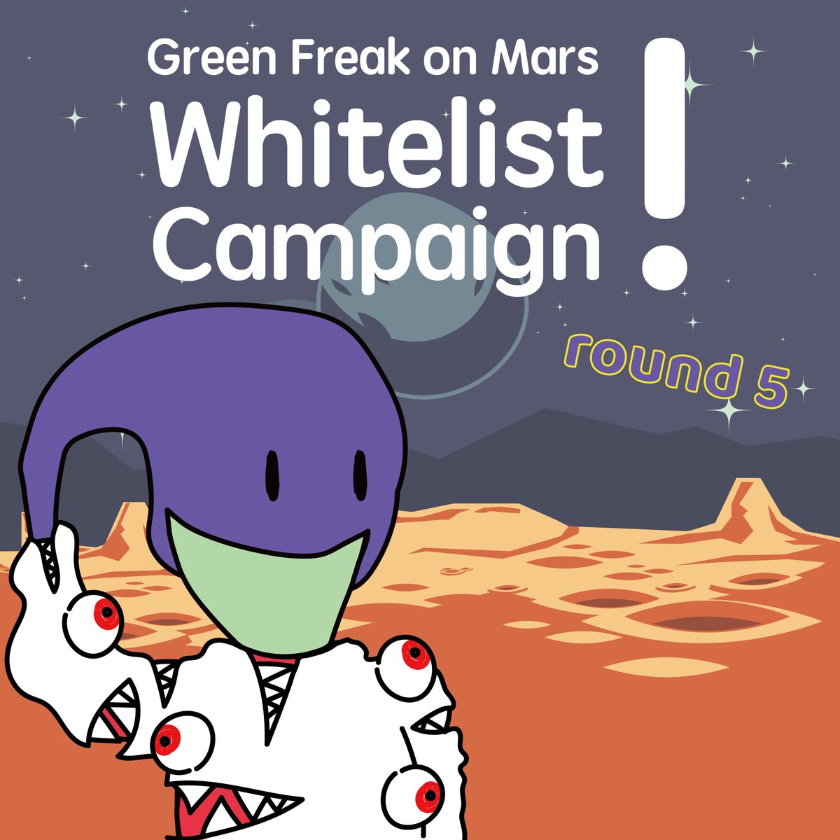 ATTENTION❣️Whitelist Campaign Round 5 is Coming
📢Remember to participate in our gleam allowlist competition🎁
gleam.io/qqiHw/green-fr…
Don't miss the chance to permanent lottery ticket, and limited slots for you💝

#NFTs #nftart #NFTCommunity #Whitelist #Giveaway