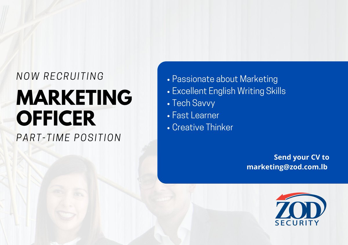 ZodSecurity's tweet photo. #jobopportunity #jobsinlebanon #marketingposition https://t.co/VNTXkLJOAb