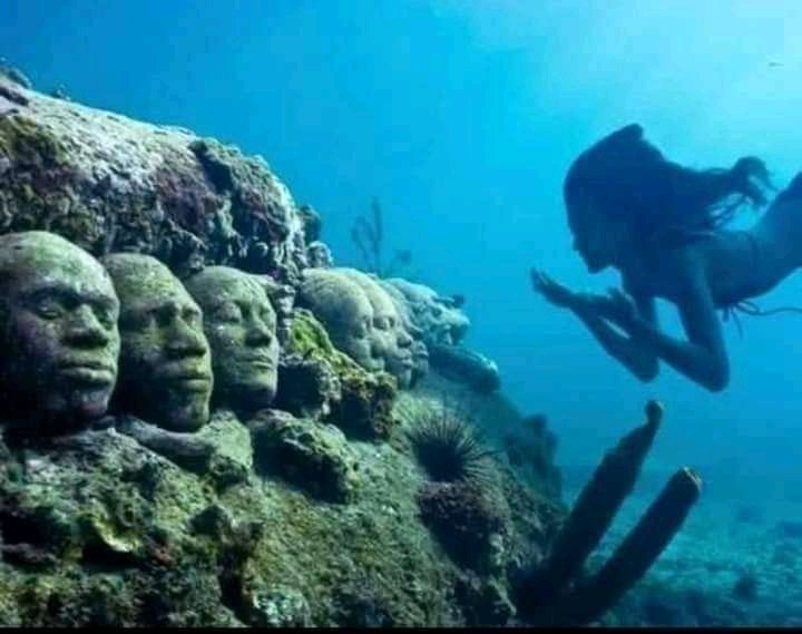 stevemens6's tweet photo. African History
These underwater sculptures are located in the Caribbean sea along the of Grenada. It honors nearly two million African slaves who were thrown overboard from slave ships during the Transatlantic Slave Trade. https://t.co/eJ0jiLBv3z