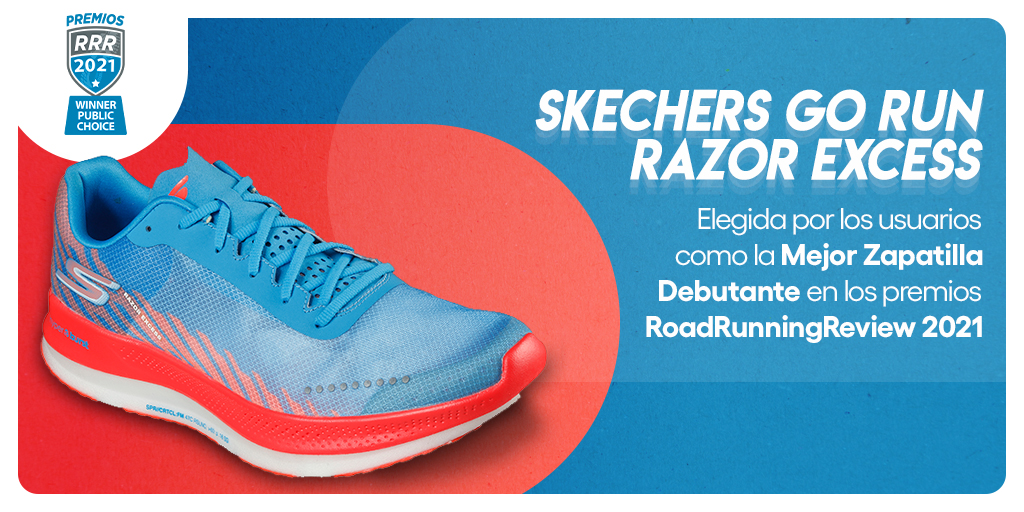 SkechersSpain's tweet photo. Agradecemos la gran acogida en los premios #RoadRunningReview2021, eligiendo a Skechers #GOrunRazorExcess como la MEJOR ZAPATILLA DEBUTANTE @roadrunningrvw 🥇🏆
¡Muchas gracias! #YoCorroConSkechers https://t.co/pCyTCuAan7