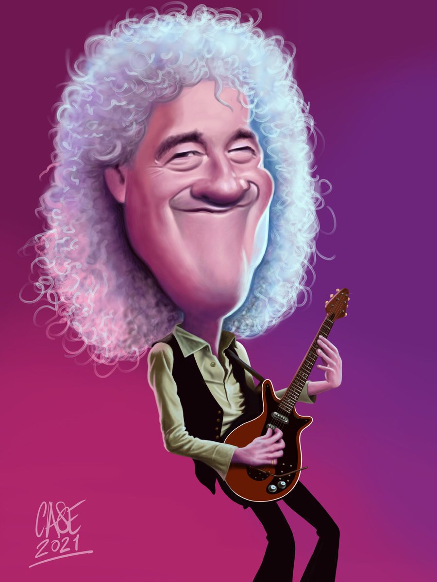 Aftellend naar de Nr.1 in de #top2000 op <a href="/NPORadio2/">NPO Radio 2</a> heb ik lekker zitten hobbyen. #queen #borhap #brianmay #karikatuur