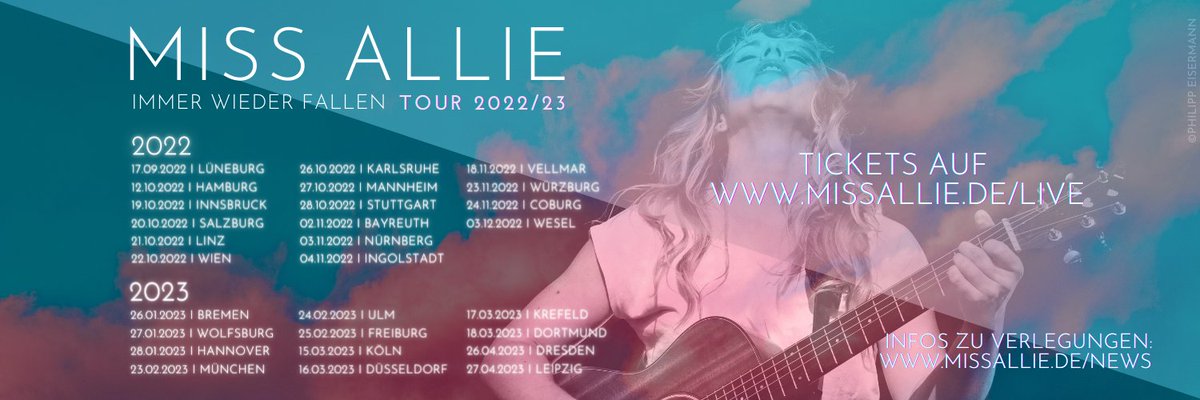 Wir haben fast alle Ersatztermine für meine "IMMER WIEDER FALLEN-TOUR" zusammen! :) <3