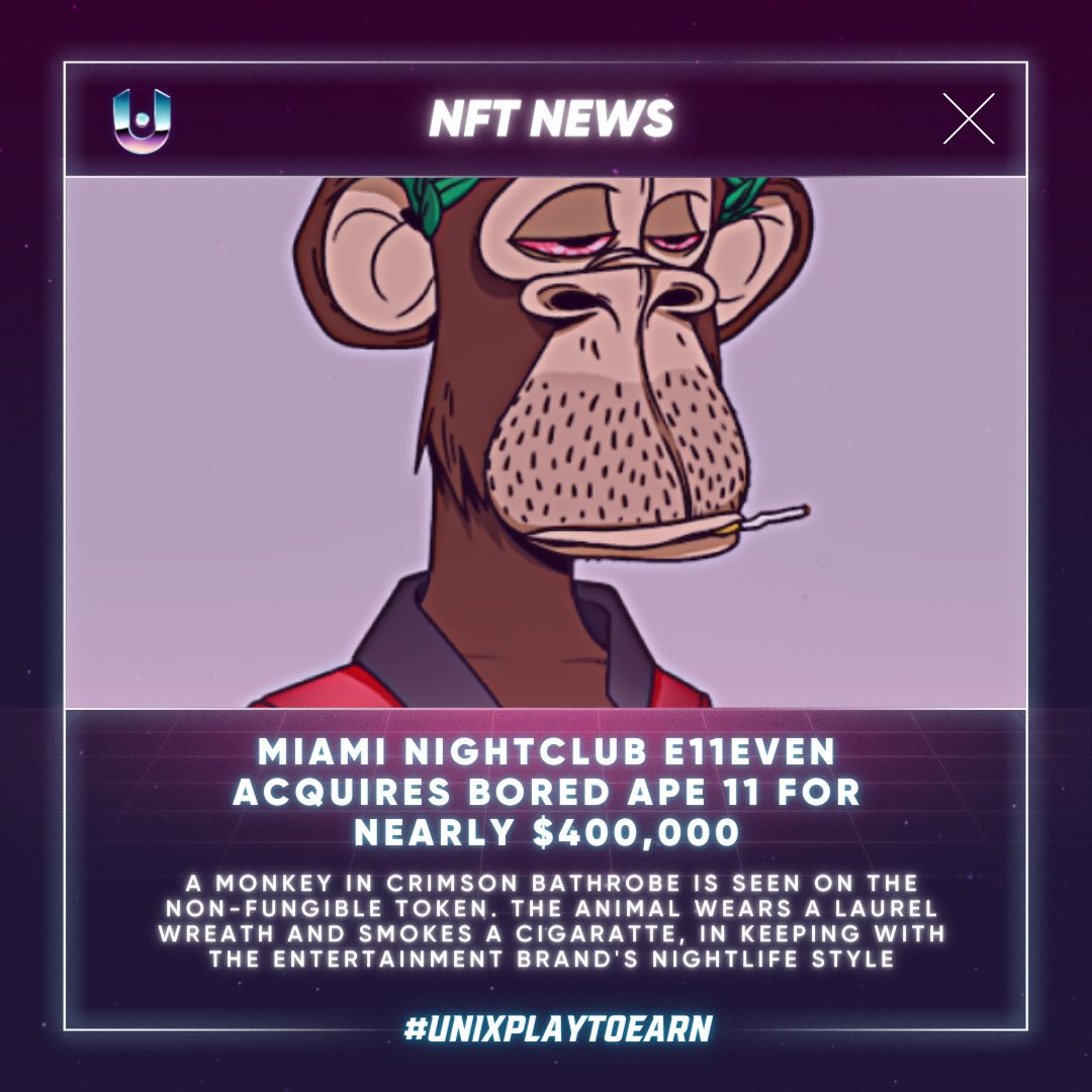 unixcorpgg's tweet photo. As time goes on, #NFTs are becoming the digital acquisition of the rich and famous as it gains more popularity around the globe. Hollywood actors and elite lifestyle &amp; entertainment companies like E11EVEN PARTNERS, purchased their first #NFTcollection.

https://t.co/loIbgccgb9 https://t.co/WANG4vuBHZ