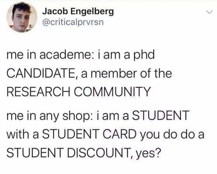 criskotsu's tweet photo. I feel seen 

#PhDLife #GradSchool https://t.co/wY2qlSQrLs