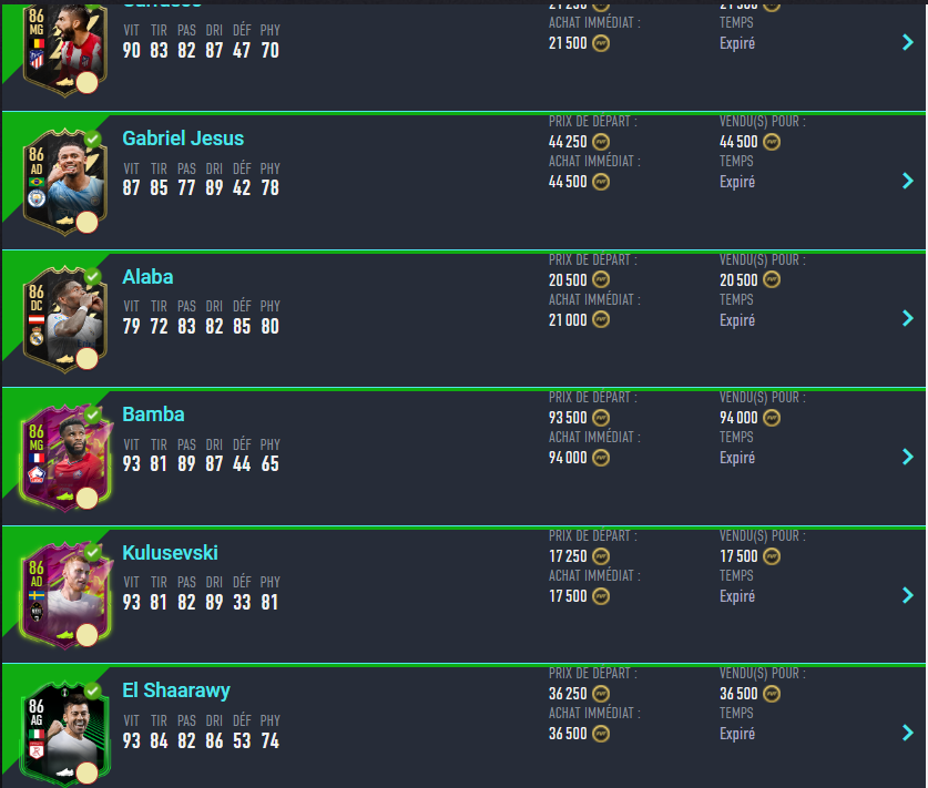 FifaOniso's tweet photo. Jeudi magique avec le discord vip ;) 
J'ai pas poster toutes les ventes mais en voila une partie. (  plus de 200k net depuis hier 19h ) 
DM pour rejoindre #FUT22 https://t.co/wIQjHSnj8J