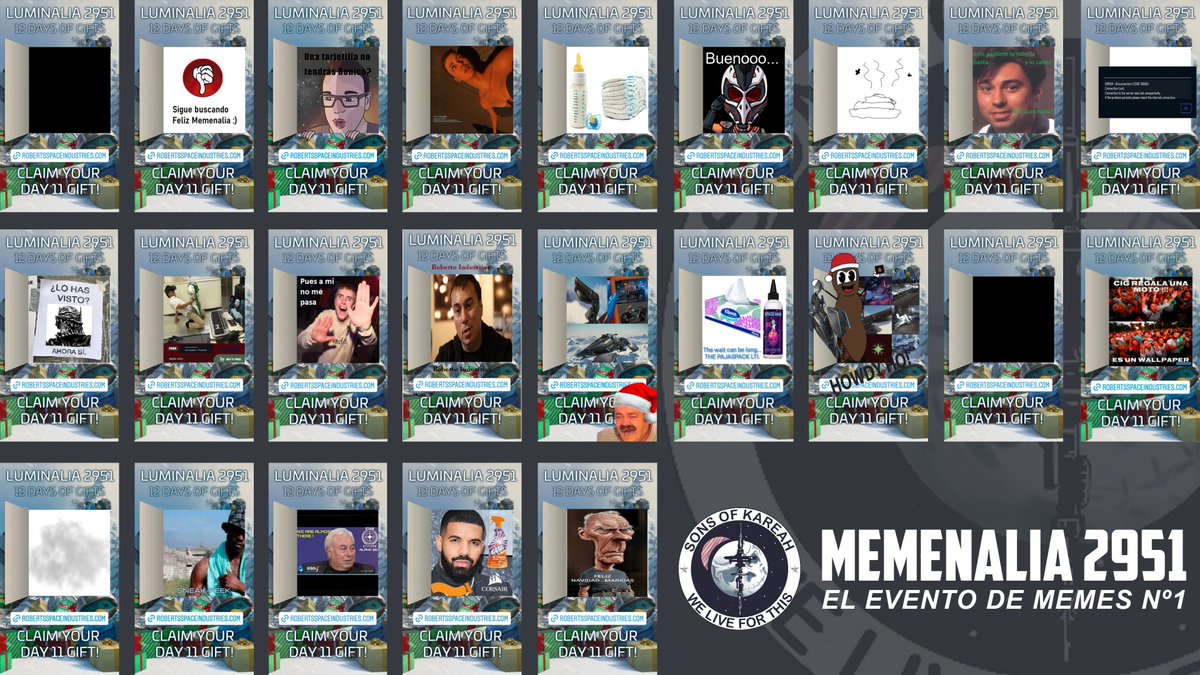 🌟 MEMENALIA 2951 🌟
Ayer se cerró el evento de memenalia2951 y hoy será la votación del ganador!
Muchas gracias a todos por participar! <a href="/RobertsSpaceInd/">Star Citizen</a> #StarCitizen