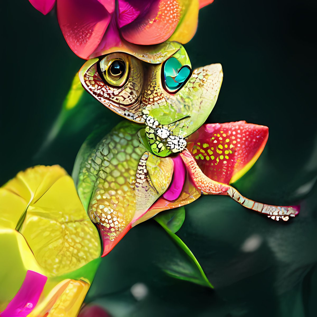 Today's Feature: "Chameleon X" by iciaknft on #ENTERART. "10 piece from Collection of 10 Chameleon - Art Style - AI Generative Art." buff.ly/3ey6iUm #NFT #NFTArt #NFTArtist #Art @iciaknft