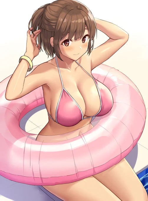 浮き輪も追加してみたけどビーチボールの方がいい感じがする。 