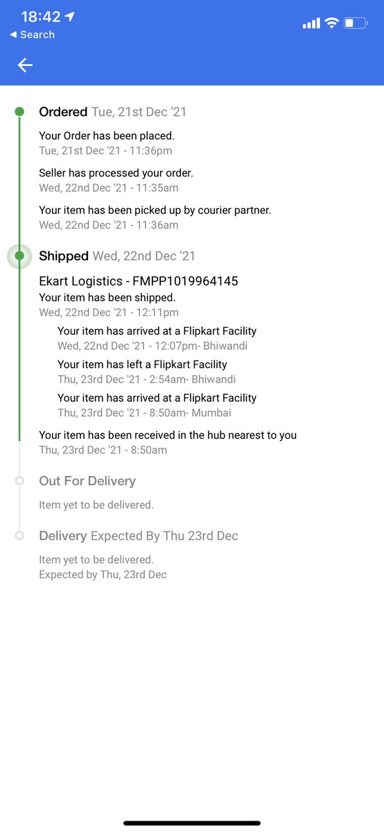 InderLaleja's tweet photo. @flipkartsupport .. This is the level of service you provide? And you wanna compete with @amazon in India? 

8 days to deliver a product from one place in Mumbai to another? https://t.co/JqZKDYhy81