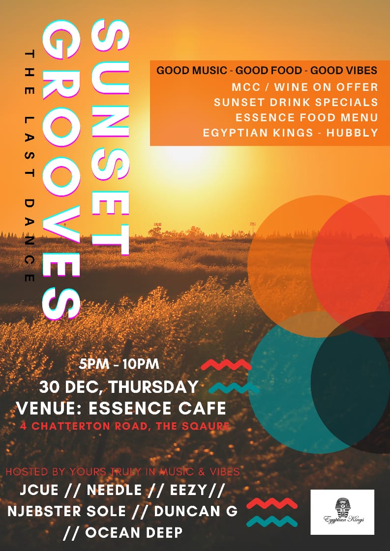TsotsiWaseJapan's tweet photo. #SunsetGrooves (The Last Dance)
π Essence Cafe
π 30 December 2021
π° 5PM - 10 PM
Hosted By:
@Sir_JCue @Needle_A @TsotsiWaJapan @NjebsterSole https://t.co/2aqmSVIMVb